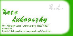 mate lukovszky business card